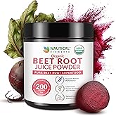 Beet Juice Powder Organic - Cold Pressed - 20:1 Concentrate - Concentrated Beet Root Powder - Nitric Oxide - Circulation Support - 57 Servings of Beet Root Supplement - 7oz