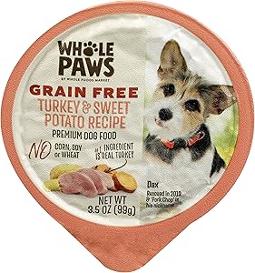 Whole Paws, Grain Free Wet Dog Food, Turkey & Sweet Potato Recipe, 3.5 Ounce