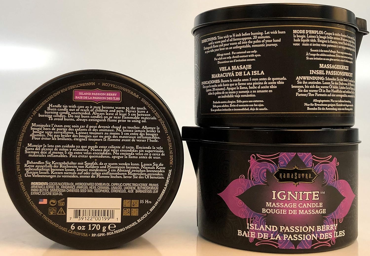 Kama Sutra - Massage Oil Candle - Island Passion Berry - 6 Ounce : Massage Oils : Beauty