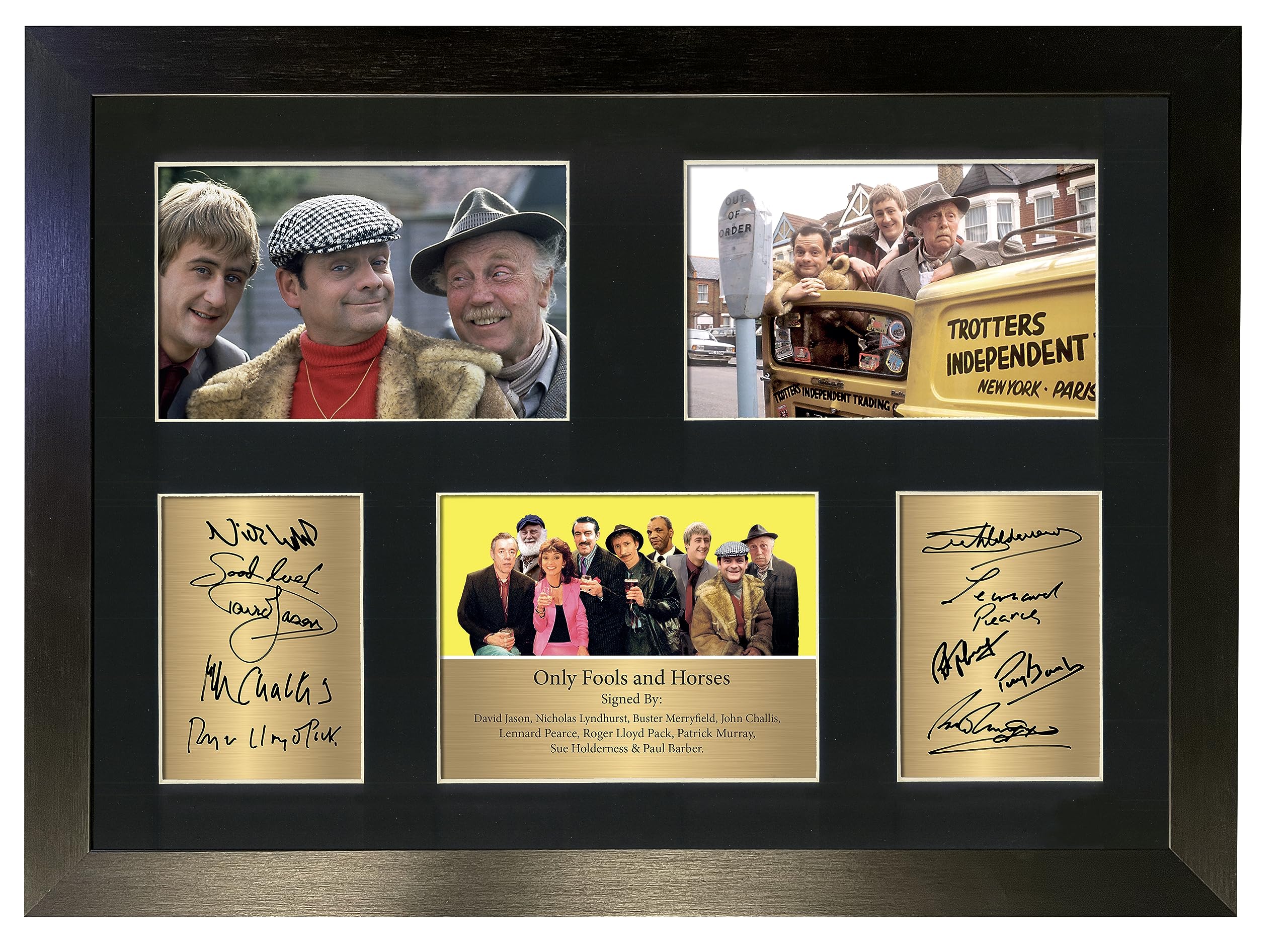 Only Fools and Horses Autograph Signed Del Boy Rodney Memorabilia Poster Print Display A3 Black Frame Size 460 x 340mm Display No116