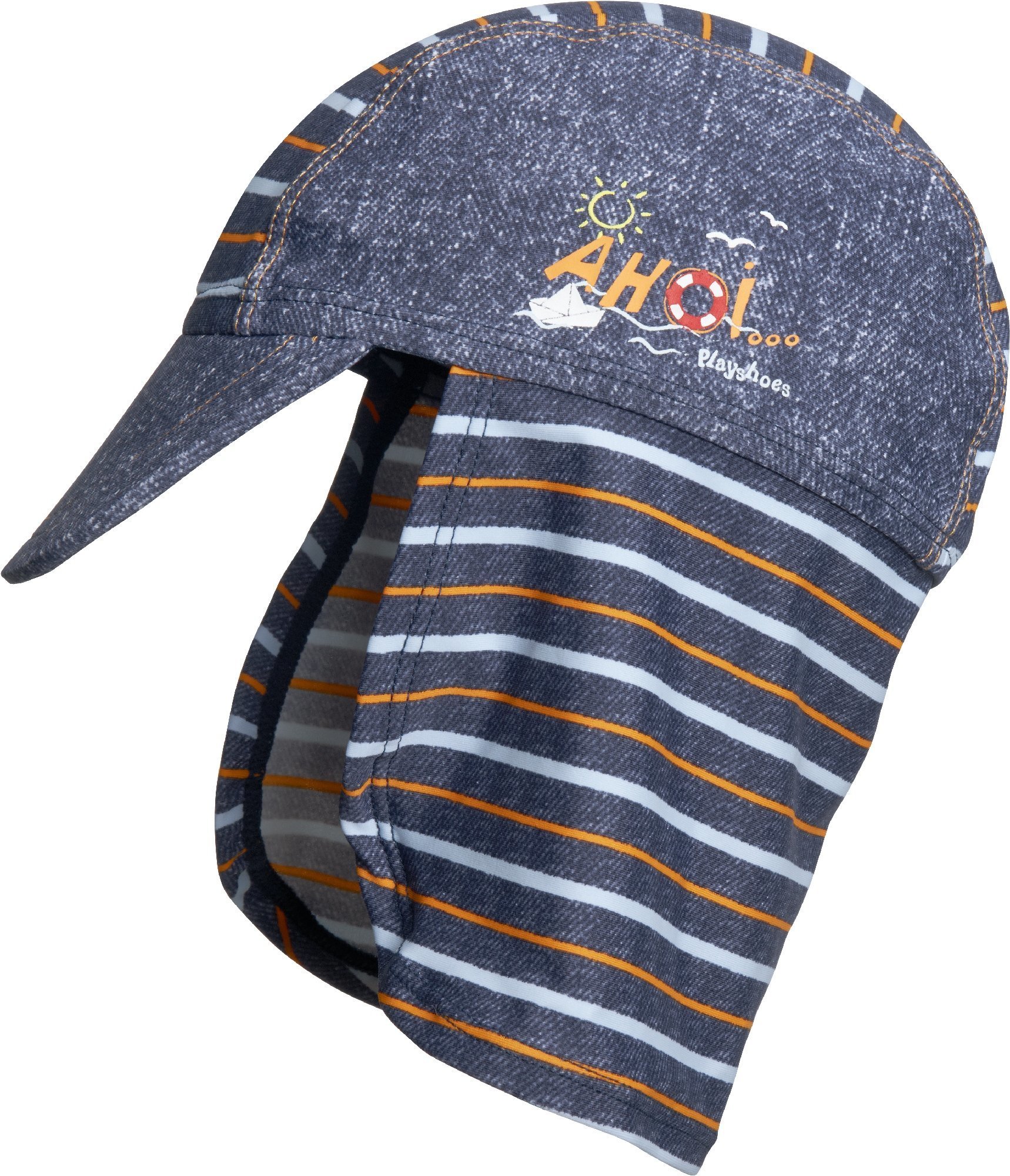 Playshoes Boy's UV Sun Protection Swim Cap, Sunhat AHOI Cap, Blue (Jeansblue), Large (Manufacturer Size:53Cm)