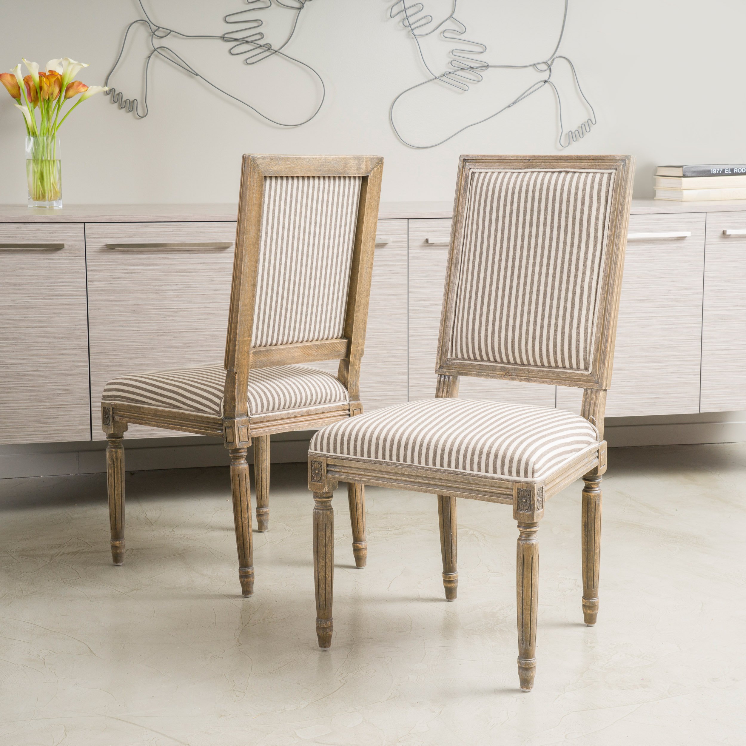 ( incomplete missing some hardware) Madison Weathered Oak Dining Chair (Set of 2), Dark Coffee