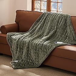 Bedsure Heated Blanket Throw Blanket - Quilted