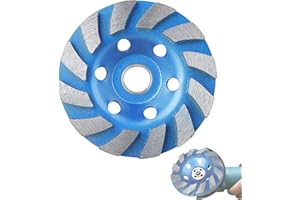 GWY Concrete Grinding Wheel, 4'' Double Row Diamond Cup Surface Grinding Wheel Heavy Duty Turbo Concrete Grinding Wheel Disc for Angle Grinder on Granite, Cement, Marble, Rock, Masonry, Concrete