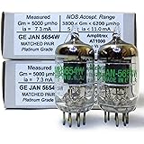 Riverstone Audio - Tested/Matched Pair (2 Tubes) 7-Pin GE JAN 5654W Fully-Tested Vacuum Tubes - Upgrade for 6AK5 / 6J1 / 6J1P