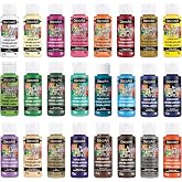 DecoArt Crafter’s Acrylic Paint Set – Popular Colors, 24 Bottles (2 fl oz) – Easy Craft Paints, Classrooms, Art Projects & DIY Crafts