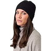 Style Republic Women’s Ribbed Beanie, 100% Cashmere, Soft & Stretchy with Ribbed Edge, Warm Hat for Winter