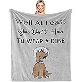 Hibolen Get Well Gifts for Women/Men After Surgery, Sympathy Gift, Feel Better/Get Well Soon Gifts for Women, Surgery Recovery Gifts for Men, at Least You Dont Have to Wear A Cone Blanket 50"x60"