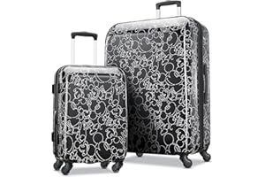 AMERICAN TOURISTER Disney Hardside Luggage With Spinner Wheels, Mickey Mouse Scribbler Multi-Face, 2-Piece Set (20/28)