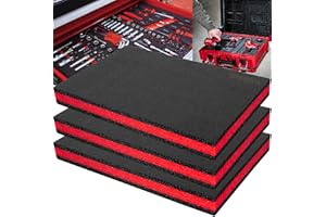 ONREVA Tool Box Foam 3Pack 18x12x2 inch, Foam Inserts for Cases, Polyethylene Tool Foam Sheets, Drawer Liner Foam, ToolBox Kaizen Organizer and Storage Tool Shadow