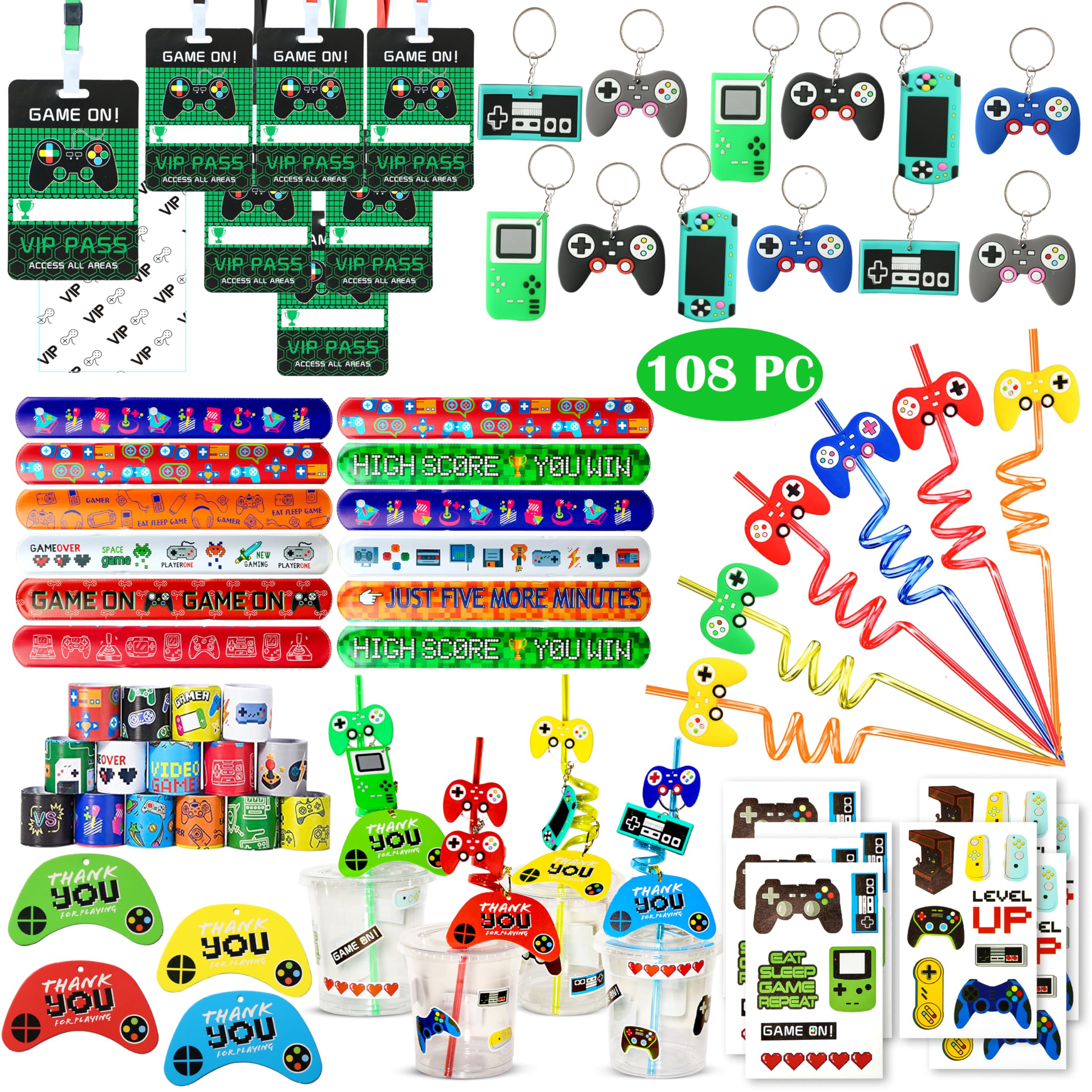 Mua Happy Greetings 108 Pcs Video Game Party Favors - 12 set of Game On ...
