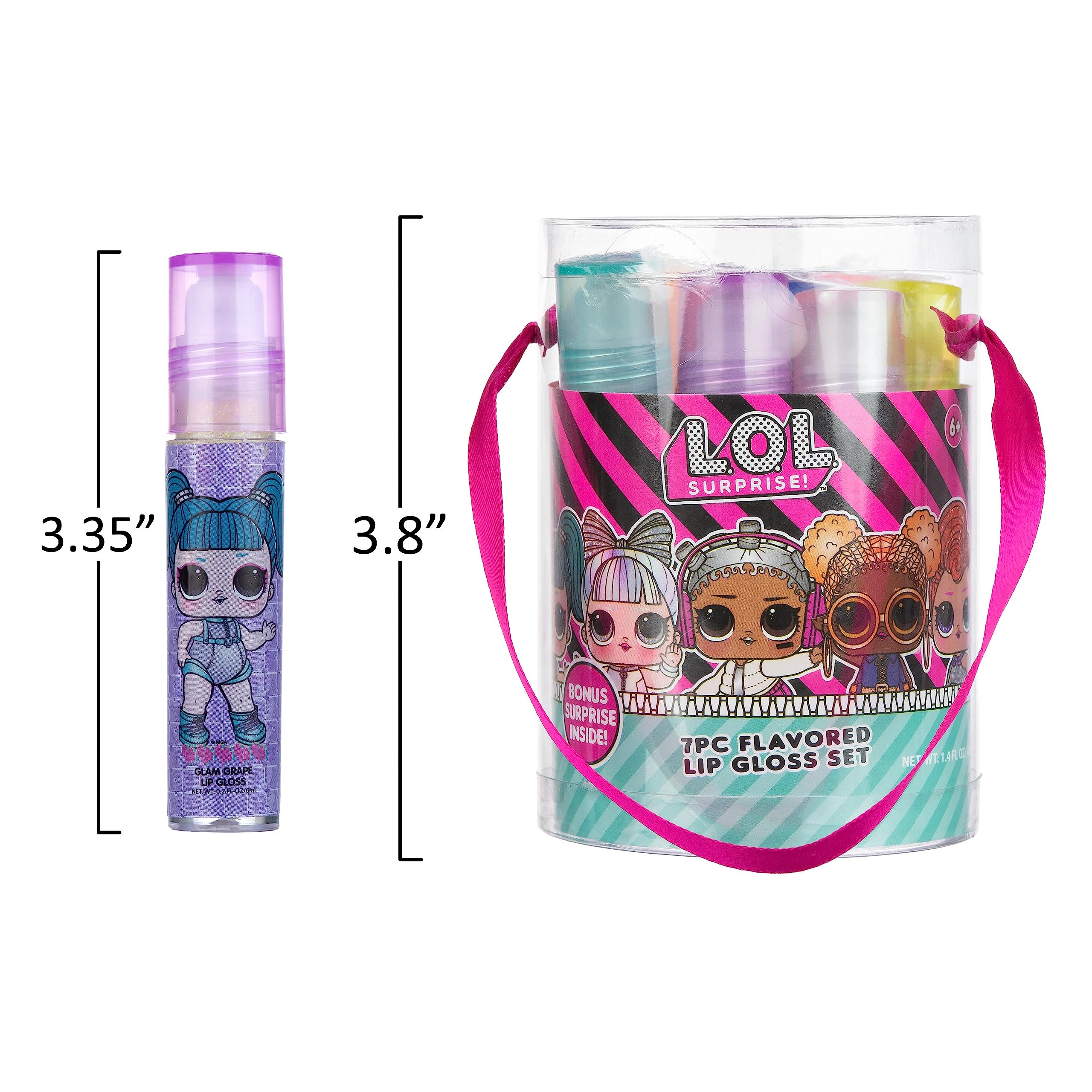 L.O.L. Surprise! Party Favors - 7PC Lip Gloss Canister with Bonus Stickers Party favor