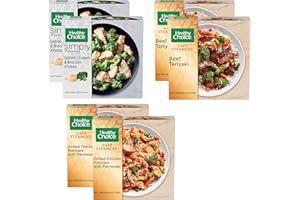 NOS Gourmet Kitchn Healthy Choice Café Steamers Variety Pack- 2 Grilled Chicken Marinara with Parmesan- Asian Inspired Beef Teriyaki - & Broccoli Alfredo Frozen Meal- of Each Flavor (Total 6 Boxes)