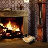 Relaxdays Metal Firewood Holder Large Modern Indoor Log Storage Rack Black view 5