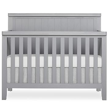 gray wood crib