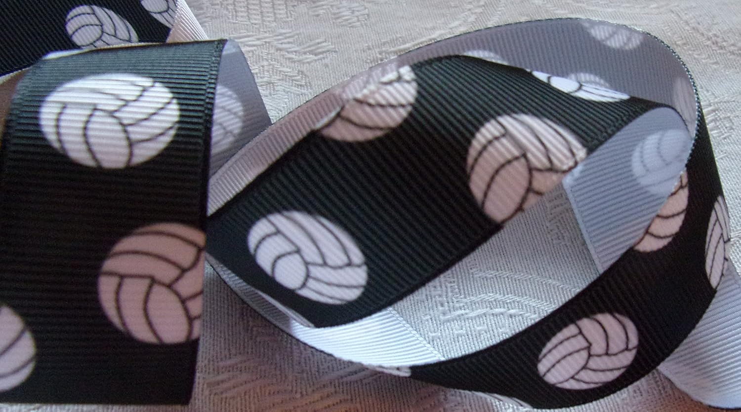 Amazon Com Grosgrain Ribbon Black Volleyball Print 7 8 W 5