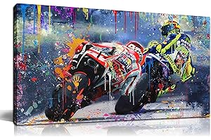 CANEITO Graffiti Motorcycle Wall Art for Teen Boys Room, Cool Posters Bedroom Picture Art, Racer Sports Canvas Art Print Pain