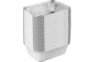 PLASTICPRO Disposable 5 LB Aluminum Takeout Tin Foil Baking Pans 7'' X 10'' X 3'' Inch Bakeware - Cookware Perfect for Baking Cakes,Brownies,Bread, Meatloaf, Lasagna, or Lunchbox, Pack of 50