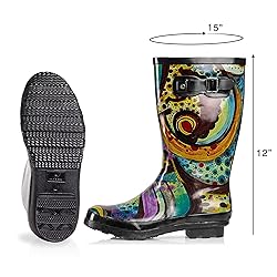 NORTY Waterproof Rain Boots for Women Size 6, Mid
