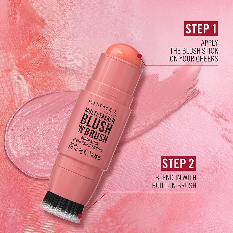 Rimmel Multi-Tasker Blush’N’Brush Stick con Pennello Integrato