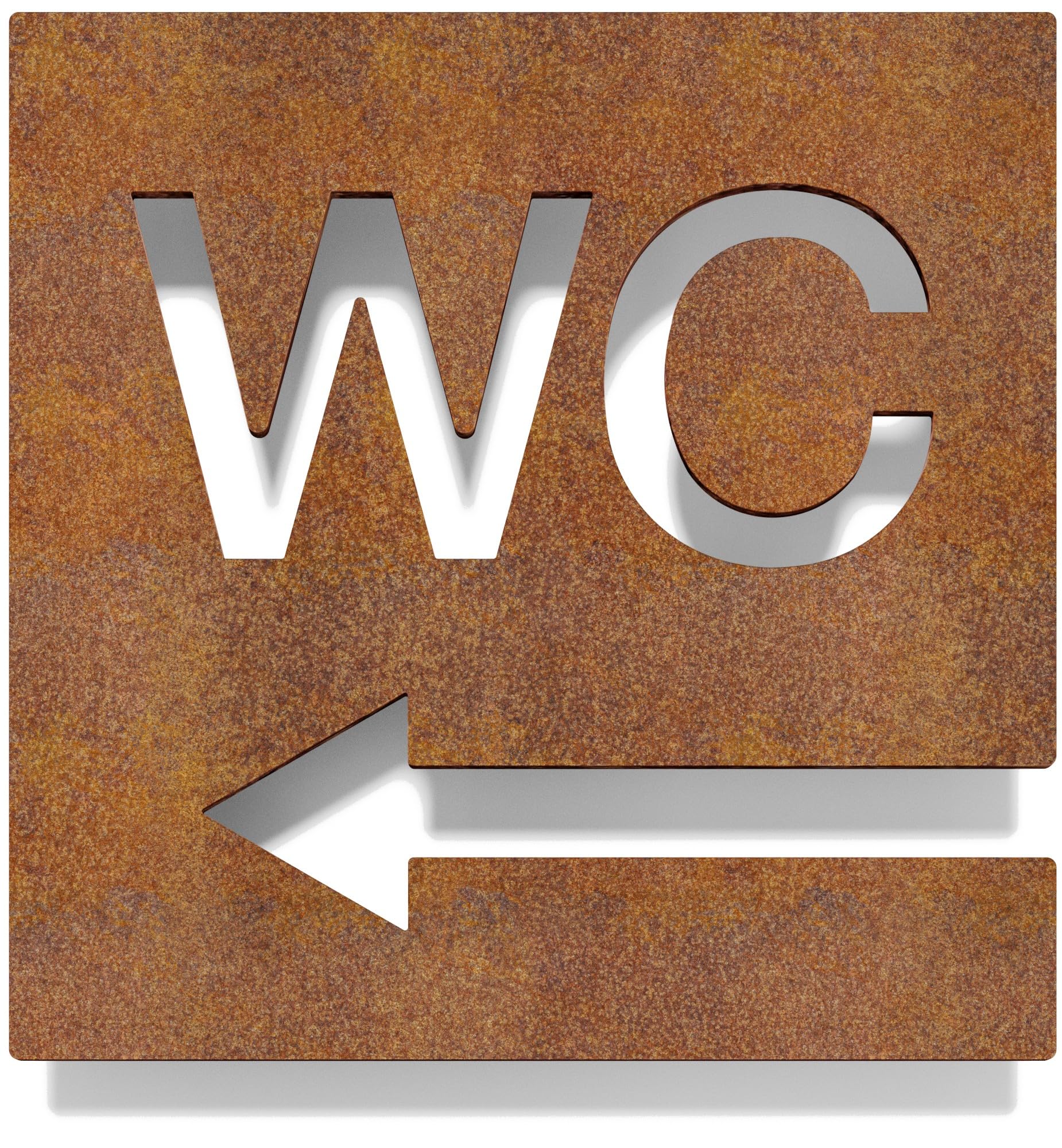 W03-R Vintage Self Adhesive Toilet Sign with Left Arrow