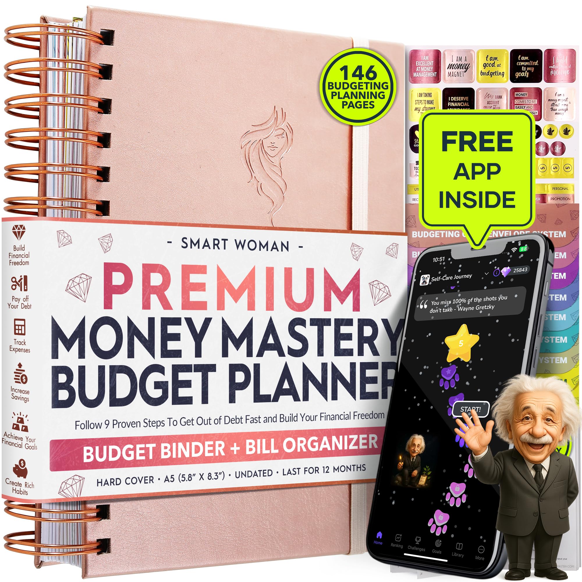 Budget Planner and Monthly Bill Organizer + Cash Envelope Buget Sytem | Finance Planner, Bill Payment Tracker & Money Saving with Panduo App | Money Mindset Journal for Attracting Financial Abundance