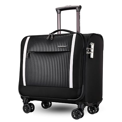 ROMEING Milano Laptop Roller Case 8 Wheels Trolley Bag (Black) (45 cms)