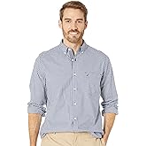 Nautica mens Classic Fit Stretch Solid Long Sleeve Button Down Shirt