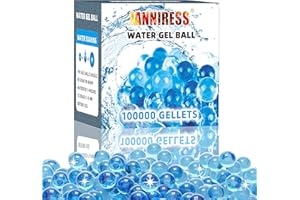 JANNIRESS Gel Beads Blaster Ammo Splat Gun Gel Balls Refill (7-8 mm, 5 Pack,20,000 Pieces Per Pack), Gel Water Beads Splatter 7.5mm Blaster Bullets, Compatible with