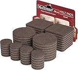 Yelanon Felt Furniture Pads 56Pcs Self Adhesive 1in-2in-2x2in Brown