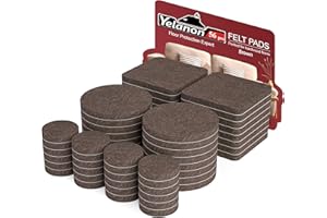 Yelanon Felt Furniture Pads -56 Pcs(1+2)” Premium Felt Pads for Chair Legs Furniture, Floor Protectors for Hardwood Floors,Brown
