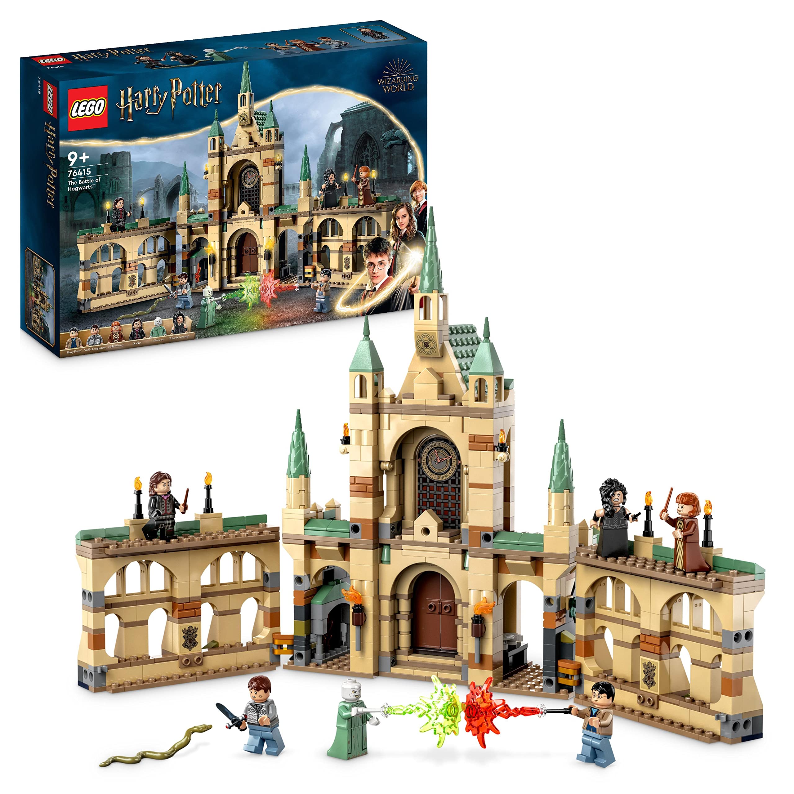 LEGO Harry Potter The Battle of Hogwarts, Castle Toy for Boys & Girls with Molly Weasley, Bellatrix Lestrange and Voldemort Minifigures plus the Sword of Gryffindor, Deathly Hallows – Part 2 Set 76415