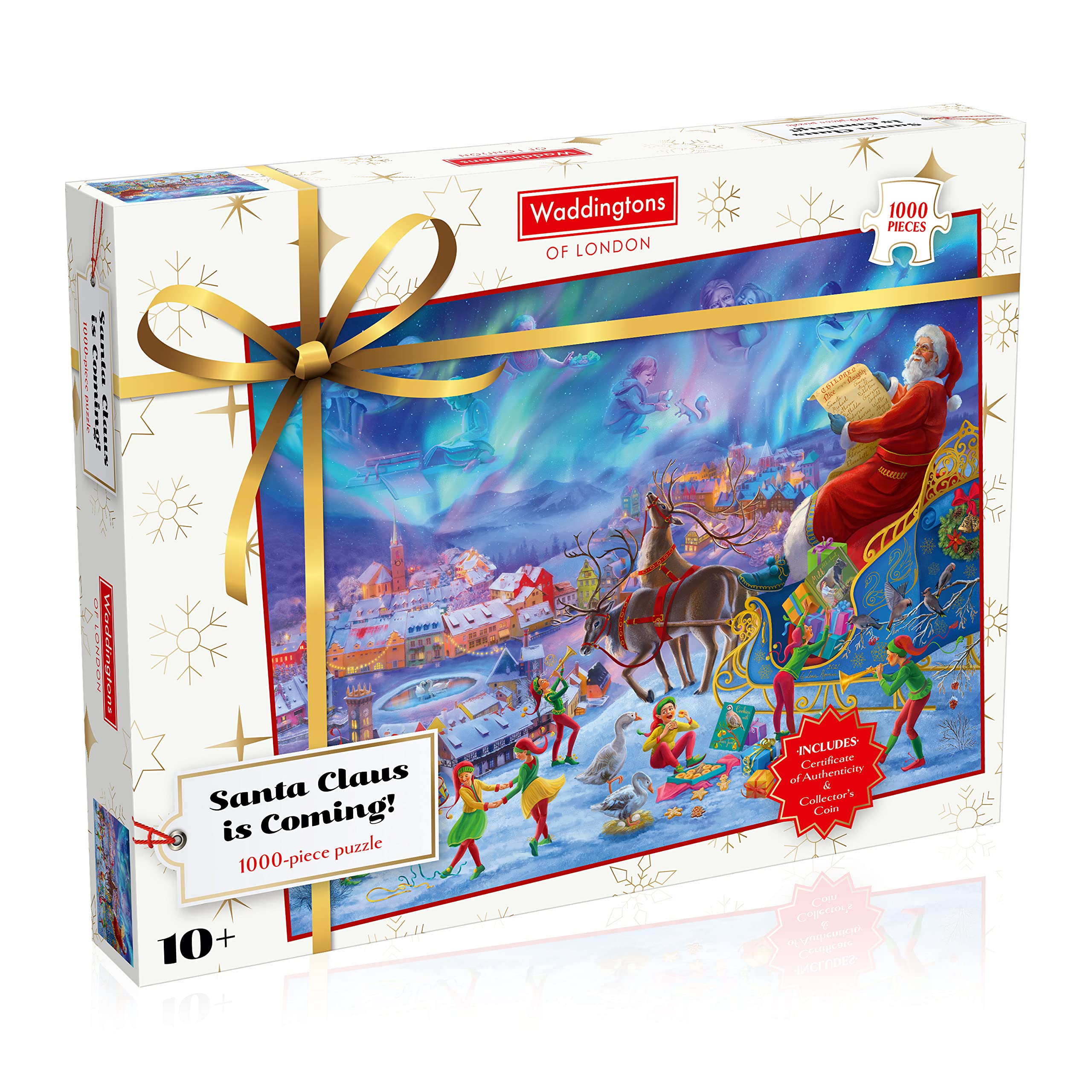 Winning Moves Waddingtons Christmas 1000 Piece Jigsaw Puzzle Game 2021 Edition, Piece together this colourful and detailed Christmas scene, a great festive present or stocking filler for ages 10 plus