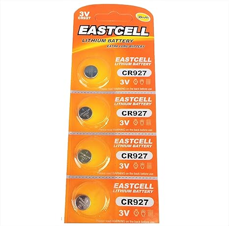EASTCELL 4 x CR927 3V Lithium Knopfzelle 30 mAh (1 Blistercard a 4 Batterien) EINWEG Markenware