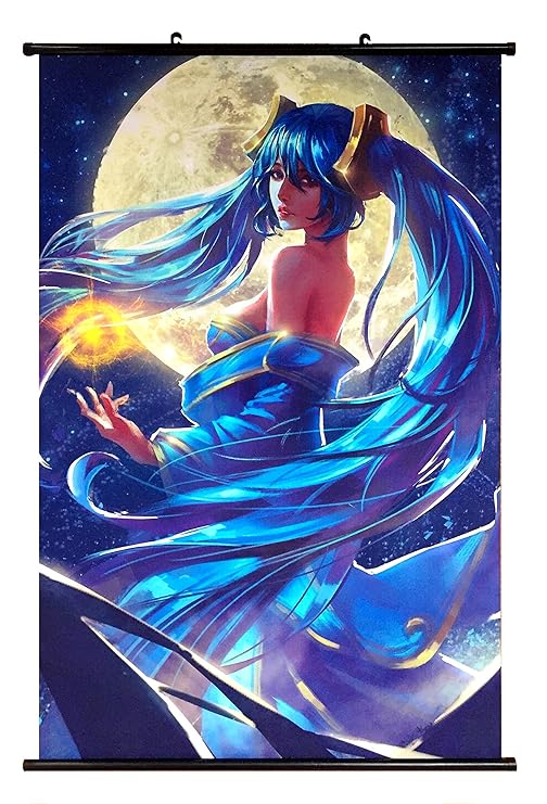 Wallscrolls-Wonderland League Of Legends Sona Wallscroll Stoffposter Plakat Rollbild Tapete Dekoration Geschenk Anime Manga H