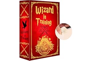 Wizard in Training Real Pages Diversion Book Safe with Combination Lock,Ulixu Metal Box for Money and Jewelry,9.3''x6.1''x2.3''