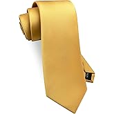GUSLESON Classic New 3.15"（8cm） Men's Solid Color Necktie Wedding Business Tie + Gift Box