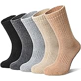 Merino Wool Socks For Women Hiking Winter Boot Thermal Warm Thick Cozy Work Crew Socks 5 Pairs
