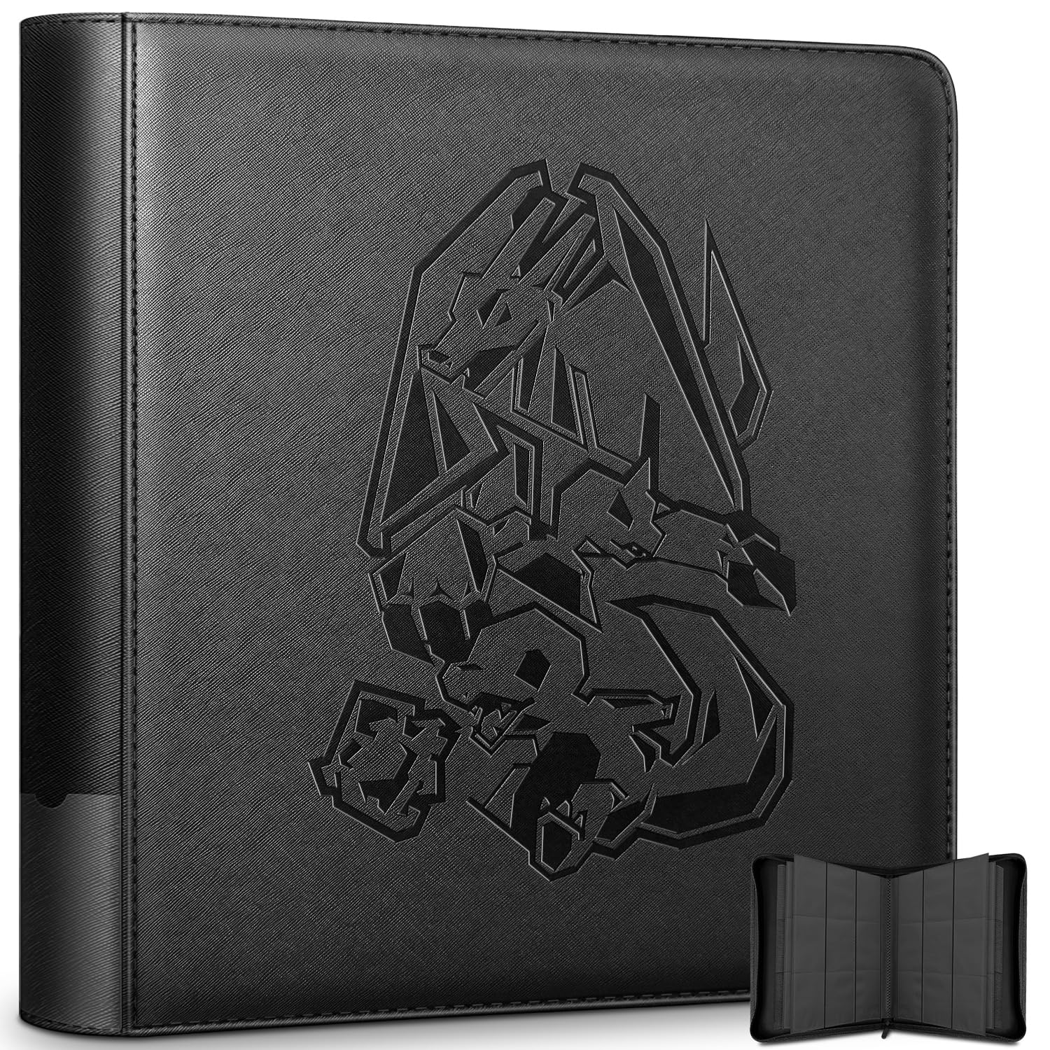 Douper Toploader Binder, Oversized 9 Pocket 252 Top Loaders Holder, EverGuard Protection, Customizable Label Slot, Premium 3D-Embossed Design - Unique Gift for Collectors (Black) โ image 1