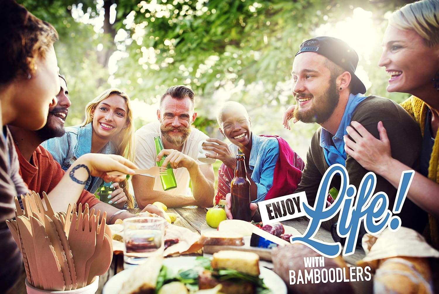 Disposable Wooden Spoons by Bamboodlers | 100% All-Natural, Eco-Friendly, Biodegradable, and Compostable - Because Earth is Awesome! Pack of 100-6.5” Spoons.: Health & Personal Care