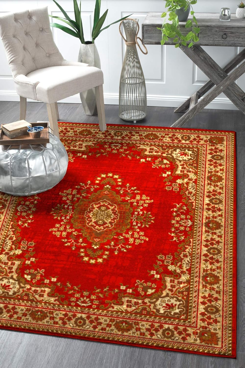 Buy Golden Carpets Soft Wool Look Classic Design Carpet for Living Room