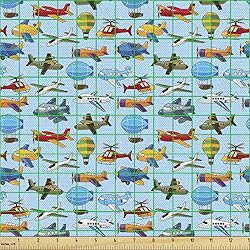 Lunarable Plane Fabric by The Yard, Airplane