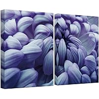 SIGNWIN Canvas Wall Art Blue-Violet Big Chrysanthemum Flower Petals Botanical Plants Photography Minimalism Modern Closeup Colorful for Living Room, Bedroom, Office - 16