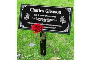 Personalized Granite Memorial Plaques for Outdoors,Temporary Grave Markers for Cemetery for Humans,Headstones for Graves Memo