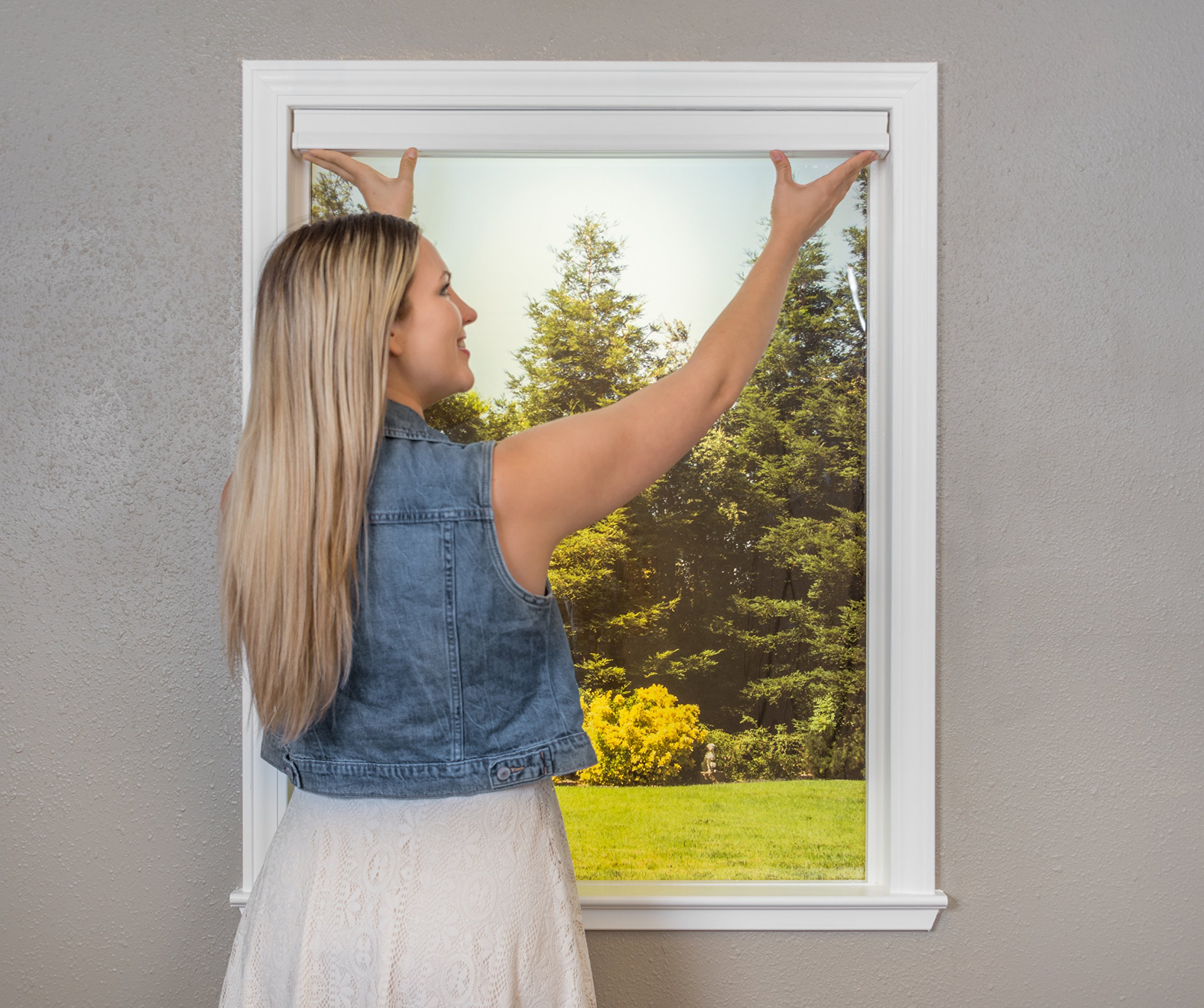 Easy Lift Trim-at-Home Cordless Cellular Light Filtering Fabric Shade White, 60 in x 64 in, (Fits windows 43"- 60")