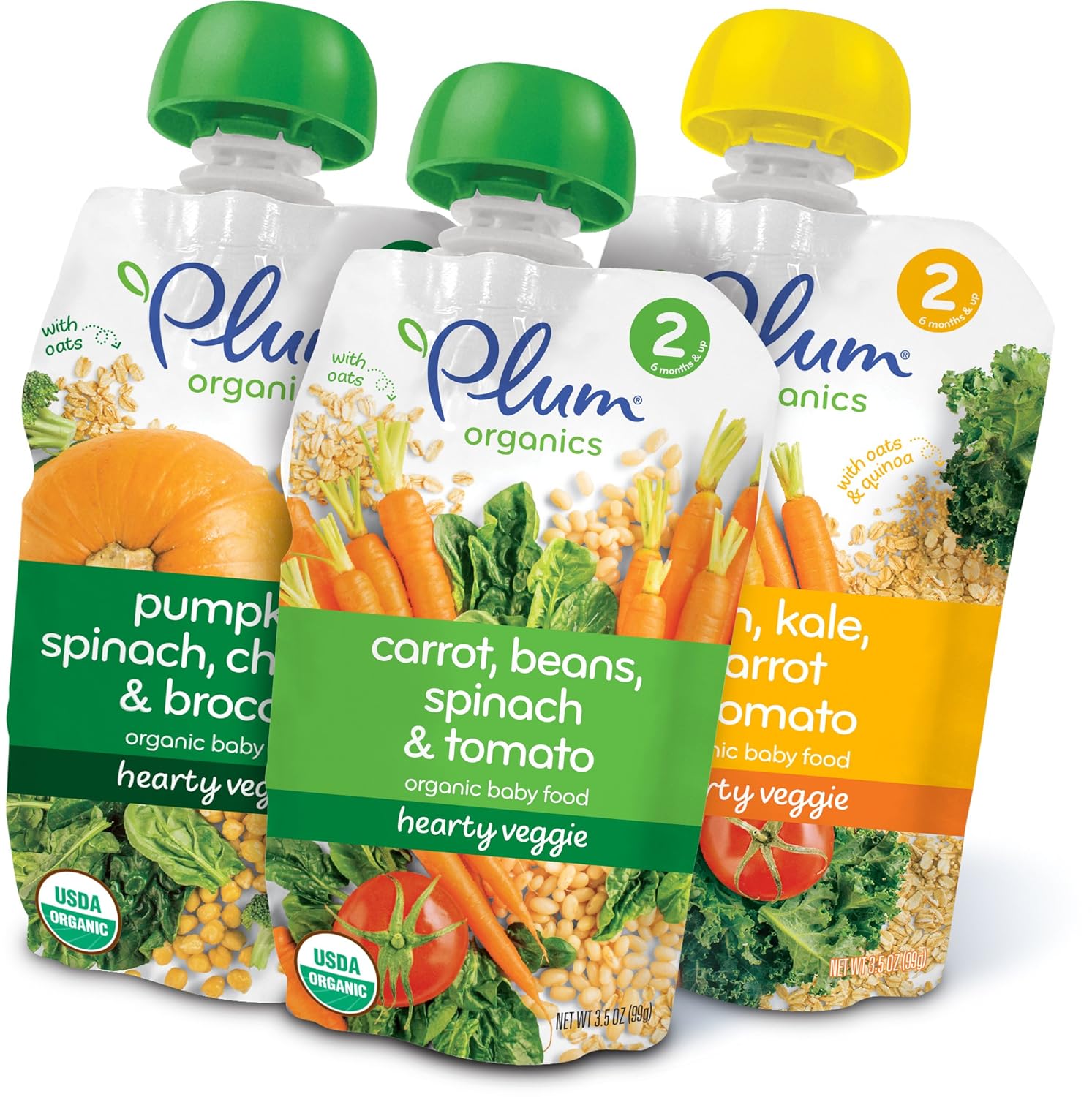 Plum Organics Hearty Veggie, Organic Baby Food, Variety Pack, 3.5 ounce