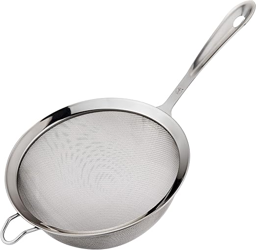 Ruoth® Large Fine Mesh Sieve for Baking and Cooking. 20cm Strainer to Add to Your Sieves and