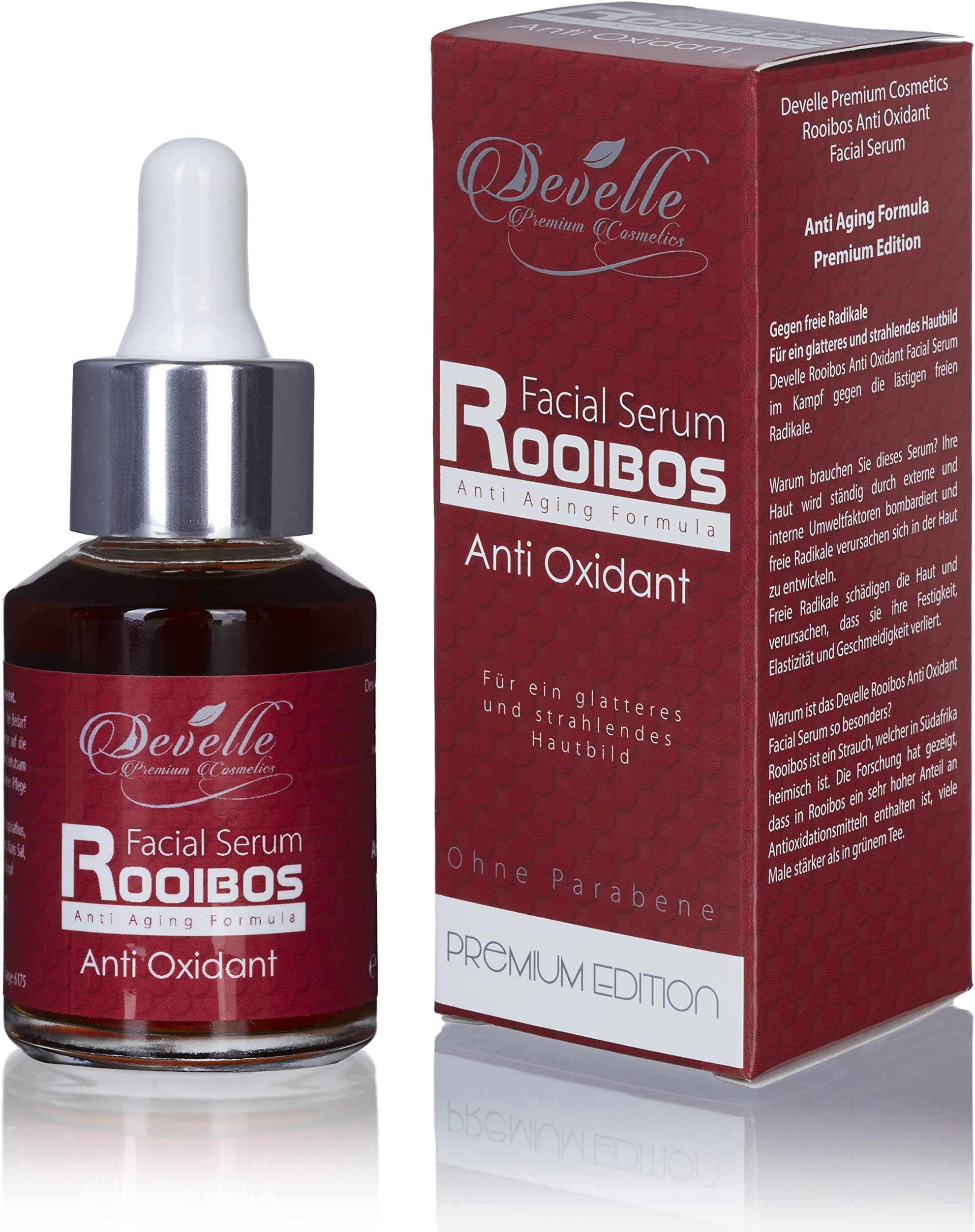Develle Facial Serum Rooibos 30 ml. | ANTI AGING Serum | DETOX SERUM | Anti-wrinkle effect | Anti-wrinkle serum |MMEDIATE FACELIFT |Moisturizing concentrate serum |Anti-Oxidant