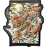 Ronin Oni Bushi Samurai Tactical Backpack Patch - Woven Cut Out Custom Patches for Backpack and Jackets - 6 x 8-inch BJJ Patch with Piping Border