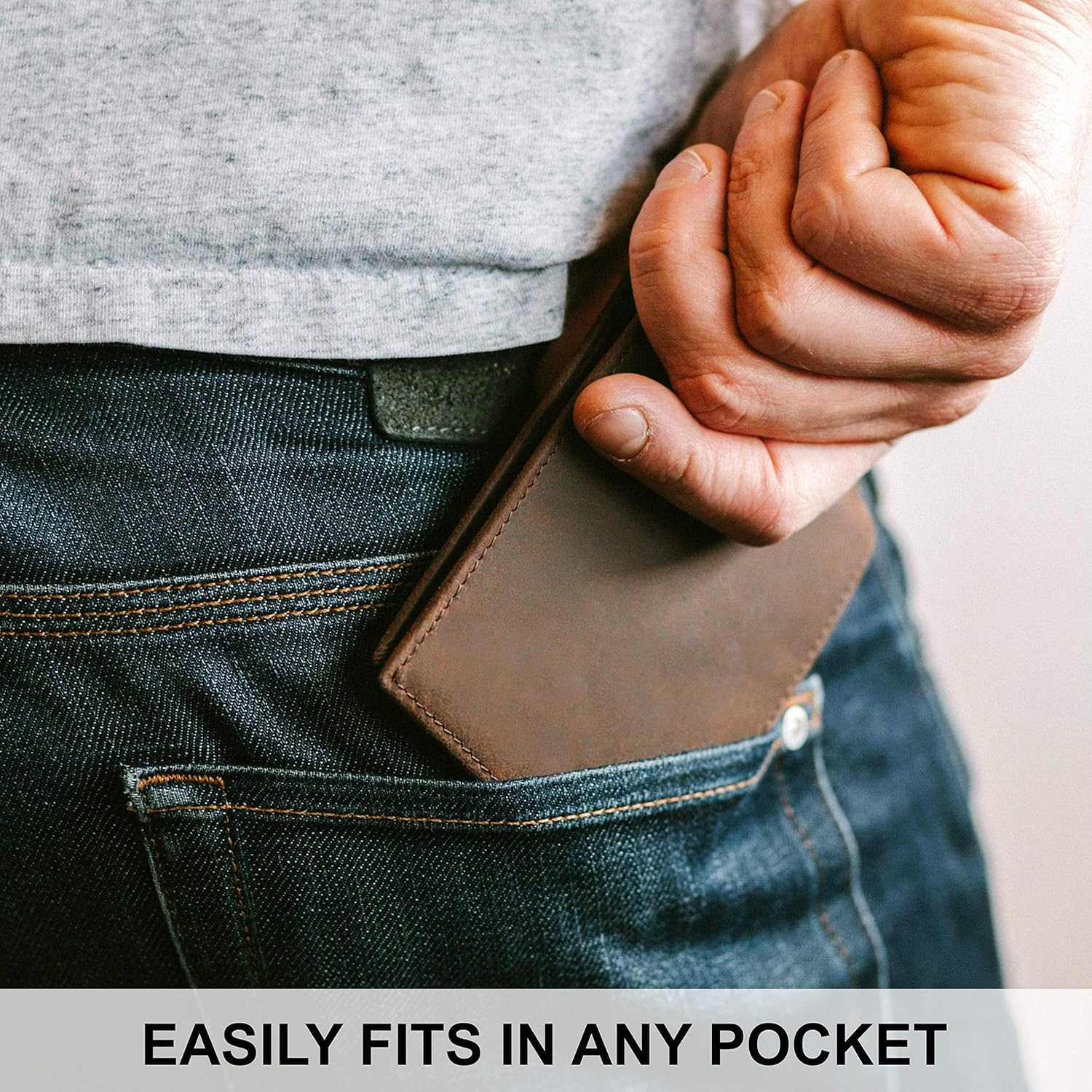 Top Grain Leather Wallet for Men | Ultra Strong Stitching | Handcrafted Argentinian Leather | RFID Blocking | Extra Capacity Bifold Wallet with 2 ID Windows | Slim Billfold with 10 Card Slots | Perfect Gift for Him